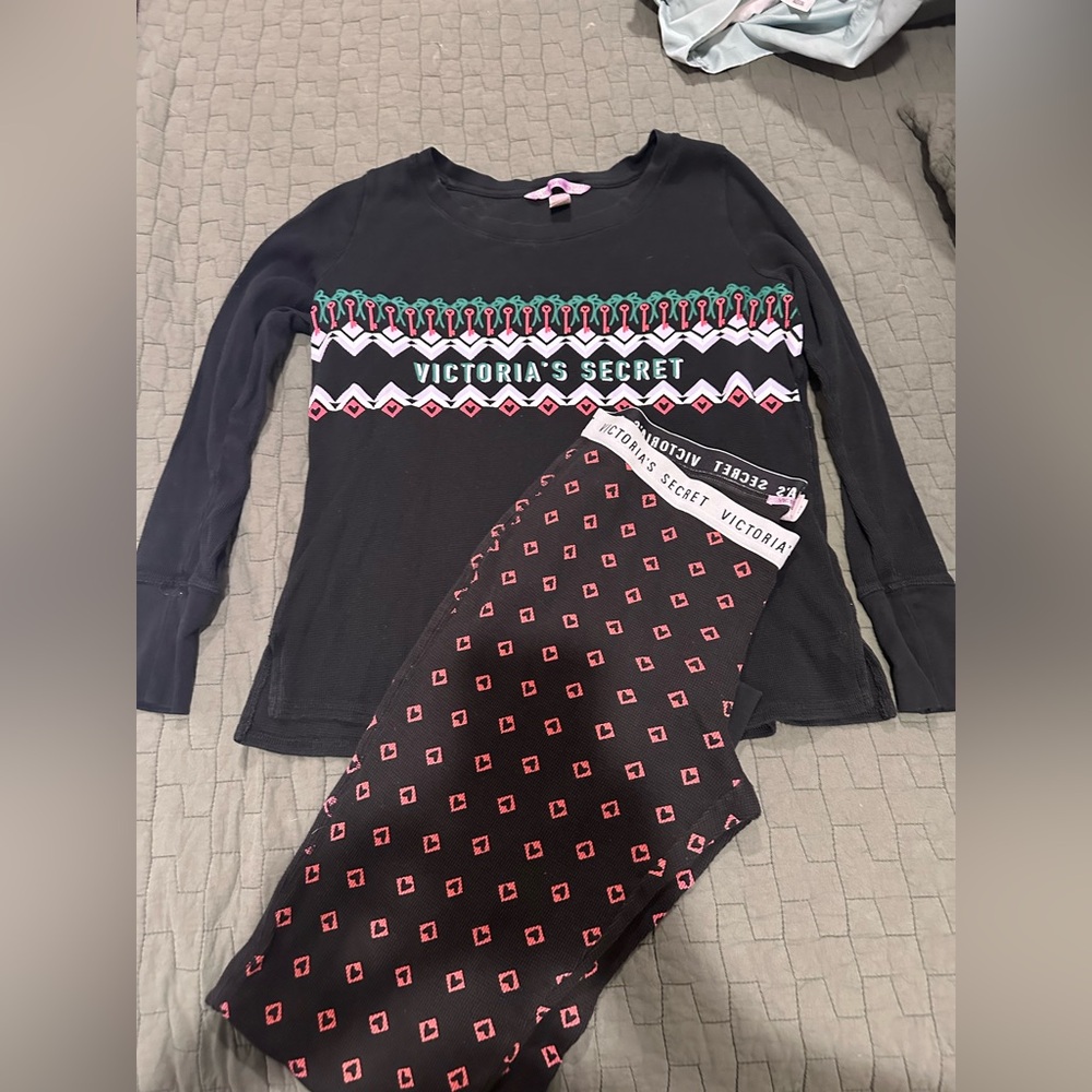 Victoria's Secret women’s Pajama Set - Black and Pink